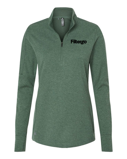 Adidas Women's 3-Stripes Quarter-Zip Sweater Pullover