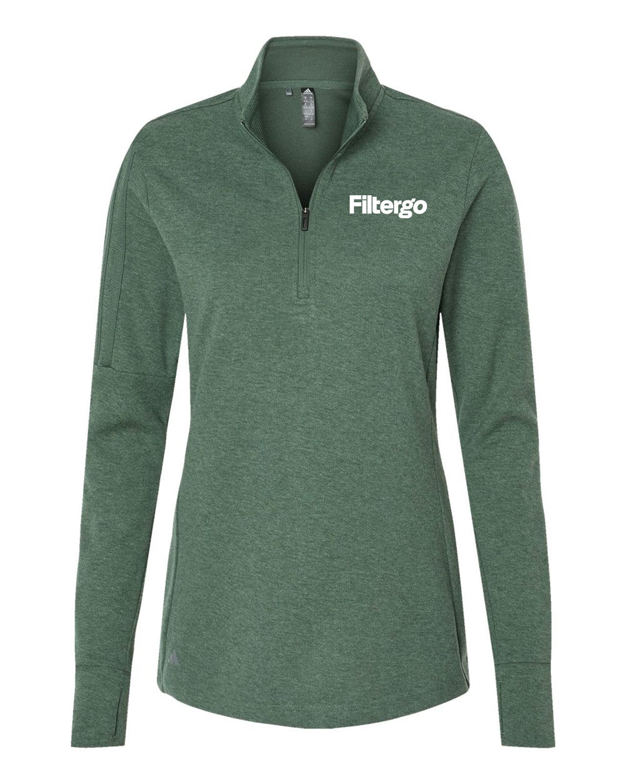 Adidas Women's 3-Stripes Quarter-Zip Sweater Pullover